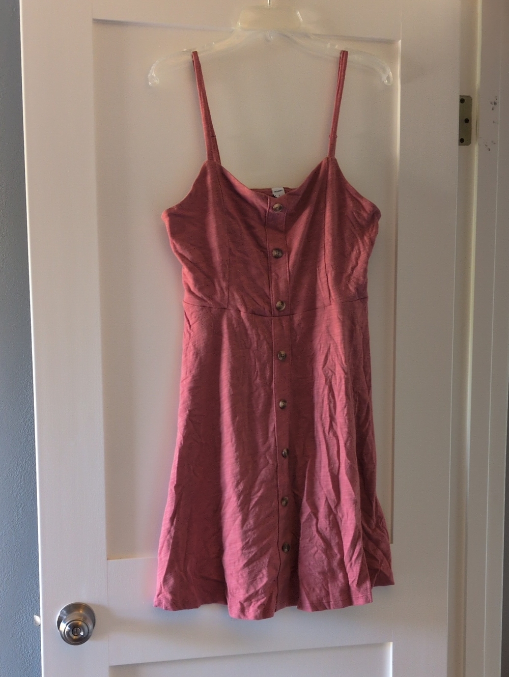 Old Navy Rose-Pink Button-Front Mini Dress